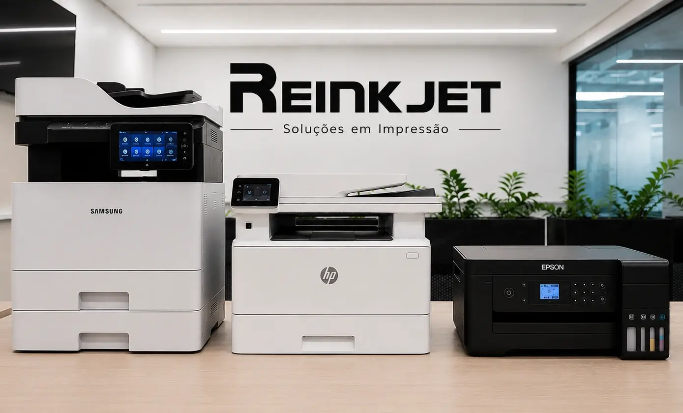 Ambiente corporativo com parque de impressão gerenciado